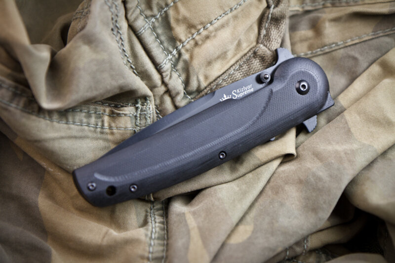 Нож Kizlyar Supreme Biker-X черный титан, сталь AUS8 20889