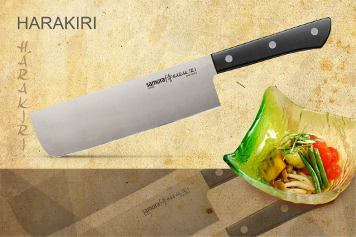Нож кухонный Samura Harakiri овощной Накири, 161 мм, Black SHR-0043B