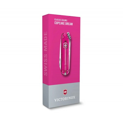 Нож-брелок Victorinox Classic SD Transparent Colors,Cupcake Dream (0.6223.T5G) 7 функций, 58 мм, Gift Box