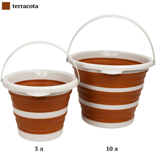 Ведро Tribe Water Bucket 10 л силиконовое T-FJ-0048, terracota