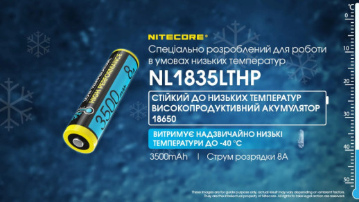 Аккумулятор 18650 Nitecore NL1835LTHP (3500mAh), защищенный