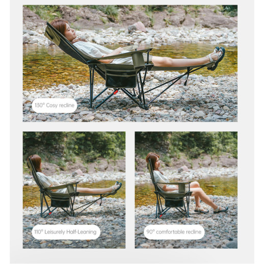 Кресло-шезлонг складной Naturehike CNK2550JJ023 Nightfall T05, сталь, хаки