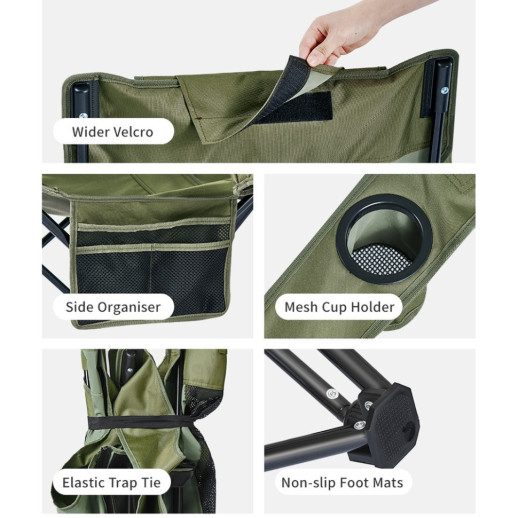 Кресло-шезлонг складной Naturehike CNK2550JJ023 Nightfall T05, сталь, хаки