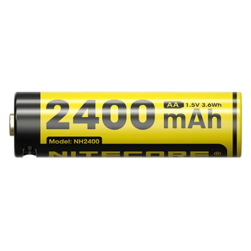Комплект аккумуляторов литиевых Li-Ion AA Nitecore NH2400 1,5V (2400 mAh, USB Type-C), защищенный (4 шт, кабель)
