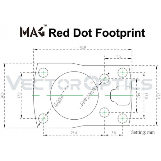 Райзер Vector Optics для коллиматора Frenzy MAG footprint