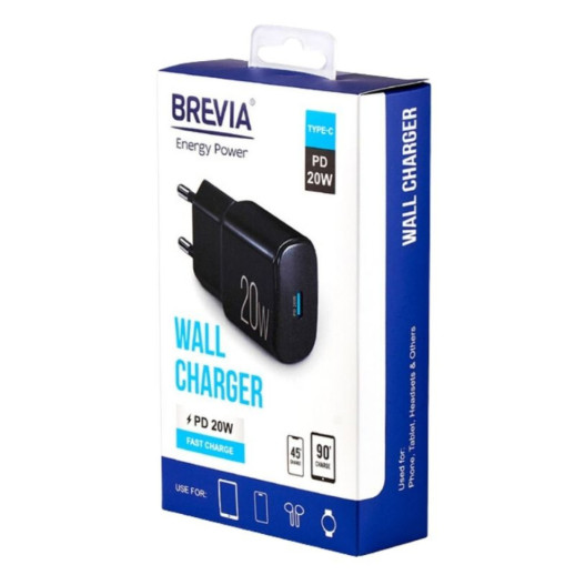 Сетевое зарядное устройство Brevia ePower PD20W USB-C