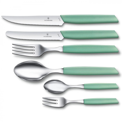 Вилка для закусок, тортов и десертов Victorinox Swiss Modern, Cake Fork, мятный