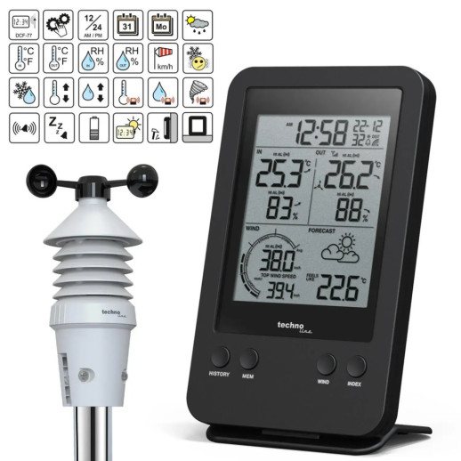 Метеостанция Technoline WS9008 Black (WS9008)