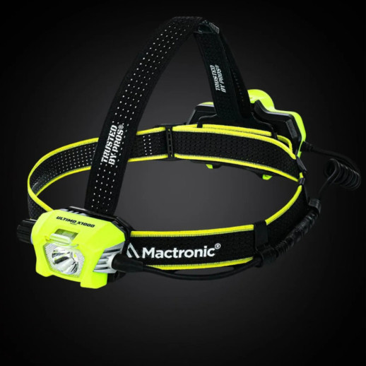 Фонарь налобный Mactronic Ultimo X1000 (1000 Lm) Cool White/Red Type-C Recharg Helmet Kit (PHL0012)