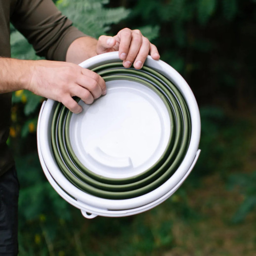 Ведро Tribe Water Bucket Lid 10 л силиконовое с крышкой T-FJ-0050, olive