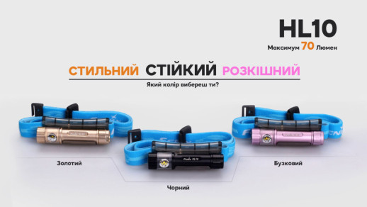 Фонарь налобный Fenix ​​HL10 purple (дефект комплектной батареи — ААА)