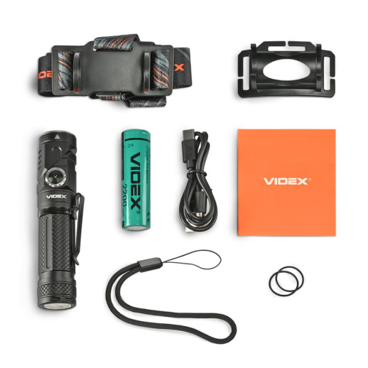 Портативный светодиодный фонарик VIDEX VLF-A232R 1000Lm 5000K (Открытая упаковка / потертости на корпусе / замена диода)
