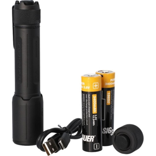 Фонарь SIG OPTICS foxtrot-edc, full-size, rechargeable, handheld flashlight, white light, black