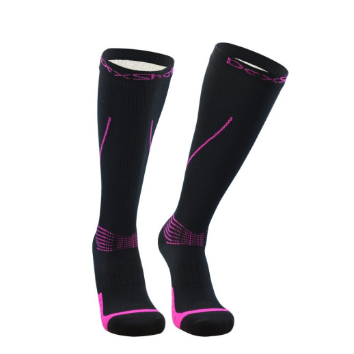 Водонепроницаемые носки Dexshell Mudder, черные с розовыми полосками L