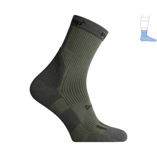 Компрессионные носки защитные демисезонные Protector MidDry+ серый-хаки S 36-39