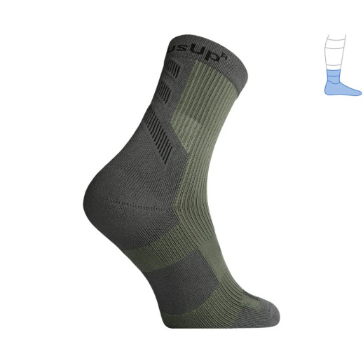 Компрессионные носки защитные демисезонные Protector MidDry+ серый-хаки S 36-39