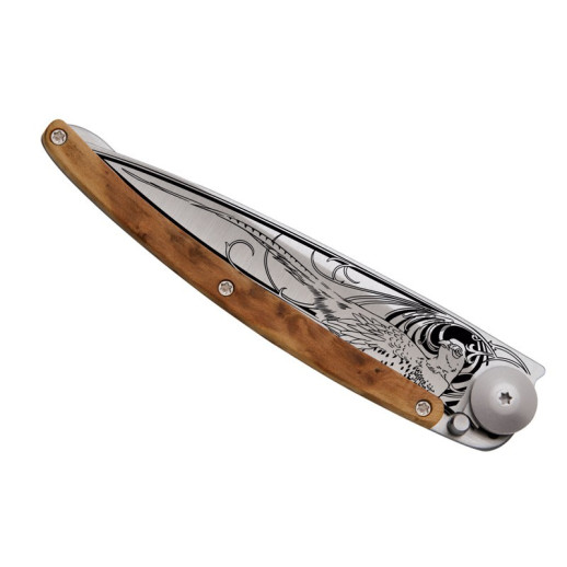Нож Deejo Tattoo Wood 37 g, Juniper, "Pheasant"