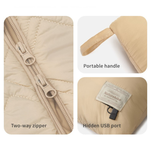 Одеяло с подогревом Naturehike CNK2450PJ015, 95х190 см, бежевое