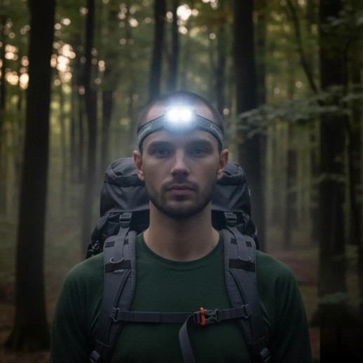 Фонарь налобный Mactronic Vaya (480 Lm) Cool/Warm White/Red LED Recharg Type-C (AHL0091)