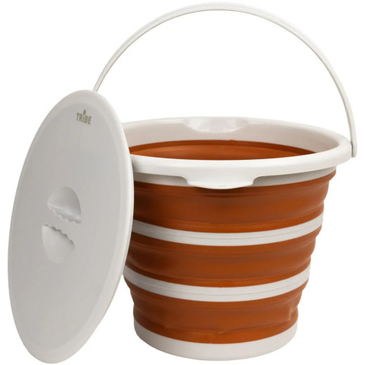 Ведро Tribe Water Bucket Lid 10 л силиконовое с крышкой T-FJ-0050, terracota