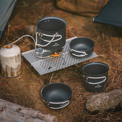 Набор посуды (2 кастрюли, 2 крышки) Naturehike NH18T018-G, алюминий