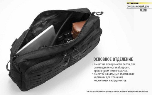Сумка EDC, тактическая Nitecore NEB10 Cordura 1050D, cерая