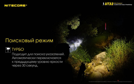 Фонарь налобный Nitecore UT32 (Cree XP-L2 V6+ Cree XP-L V6, 1100 люмен, 12 режимов, 1х18650) (поврежденная упаковка)