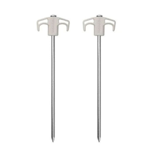 Колышки металлические Naturehike NH21YW133, 25 см, белые 2 шт