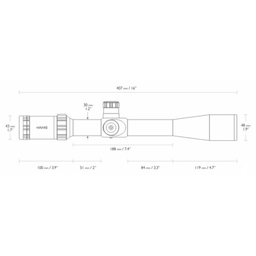 Прицел оптический Hawke Sidewinder 8.5-25x42 SF (20x 1/2 Mil Dot IR)