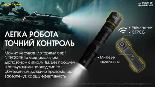 Кнопка тактическая, выносная на оружие Nitecore RSW2i WL (беспроводная)