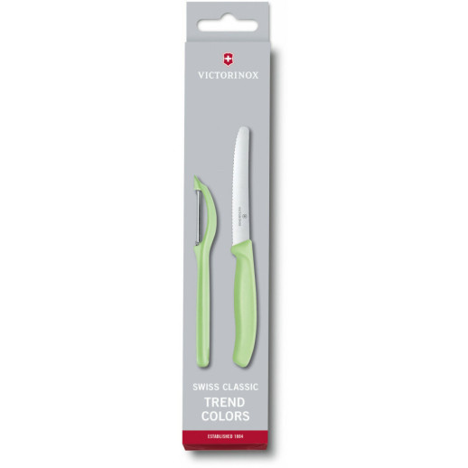 Набор кухонный Victorinox SwissClassic Paring Set (нож, овощечистка Universal) зеленый