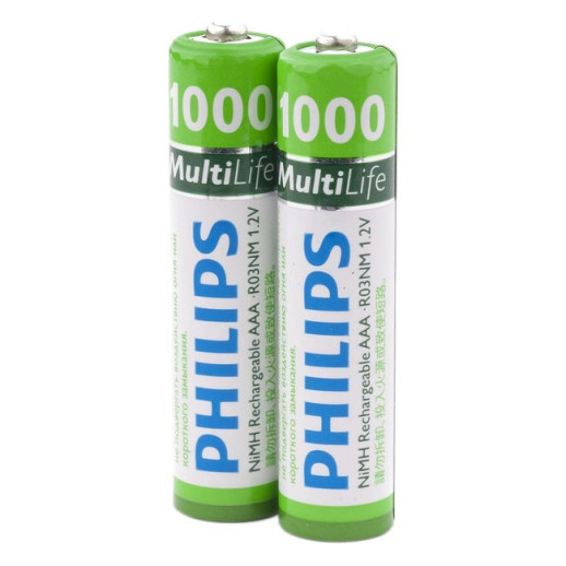 Аккумулятор AAA Philips MultiLife Ni-MH R03 1000mAh 2 шт (цена за 1шт)