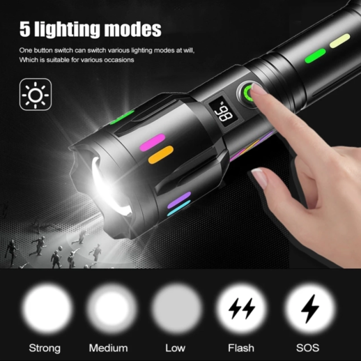 Фонарь перезаряжаемый Wurkkos F351-1, 1400 лм, USB-C, Power bank, зум, черный (витринный образец / поврежденная упаковка)