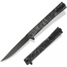 Нож Ocaso Solstice, Engraved titanium Topo Pattern, Black