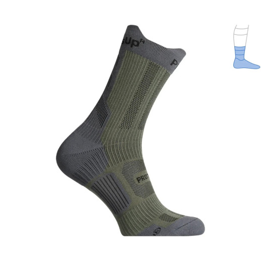 Компрессионные носки защитные летние Protector ShortDry PRO серый-хаки L 44-47