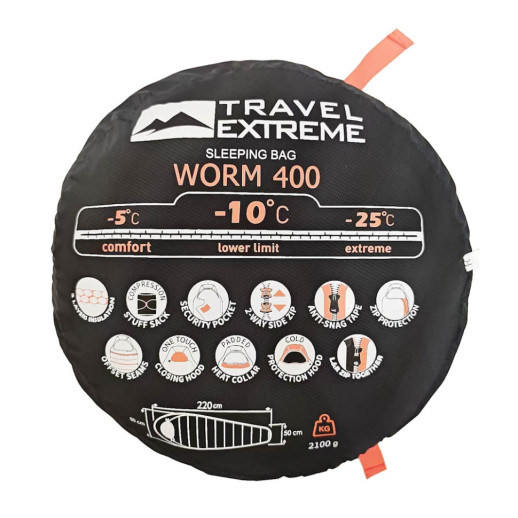 Спальный мешок Travel Extreme WORM 400 L