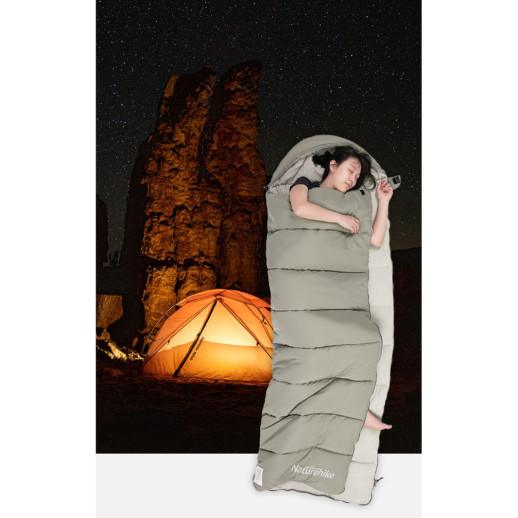 Спальник с капюшоном Naturehike M180 NH20MSD02, левый, серый (6975641886655)