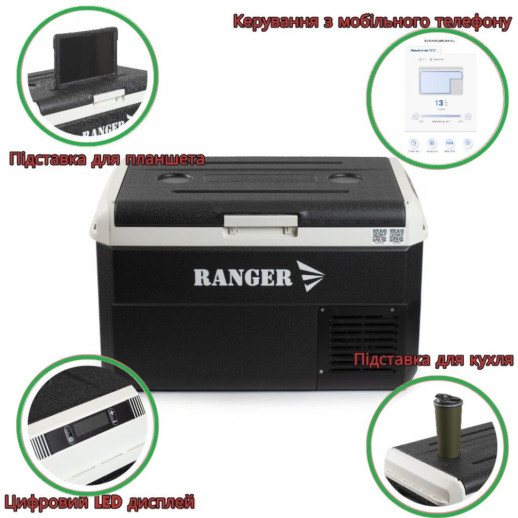 Автохолодильник компрессорный Ranger Ice Cool 40L (арт. RA 8875)
