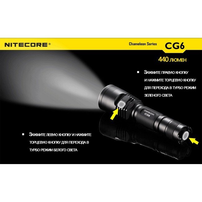 Фонарь Nitecore CG6 (белый + зеленый + RGB) 48696