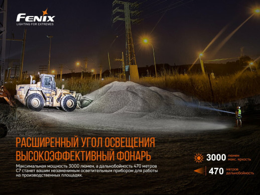 Фонарь ручной Fenix C7 (Открытая упаковка / сколы и потертости / восстановление межконтактных соединений)
