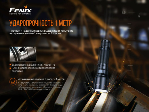 Фонарь ручной Fenix C7 (Открытая упаковка / сколы и потертости / восстановление межконтактных соединений)