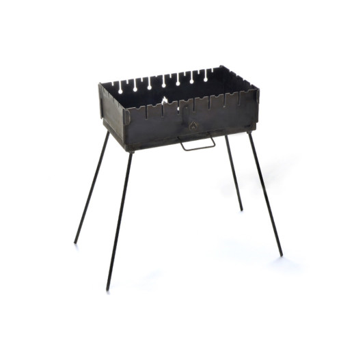 Мангал раскладной (кейс) СИЛА на 8 шампуров двухуровневый толщина 3 мм, с чехлом и перчатками