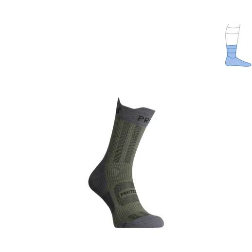 Компрессионные носки защитные летние Protector ShortDry PRO серый-хаки M 40-43
