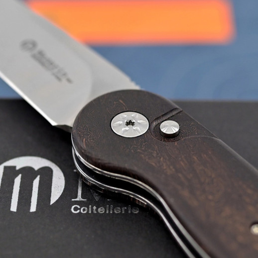 Нож Maserin Summit, Magnacut, fat carbon, темно-коралловый