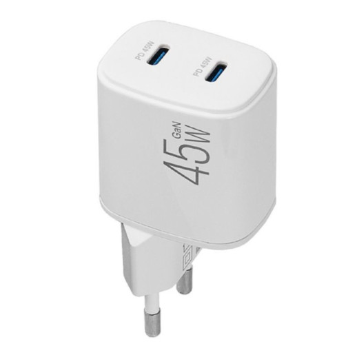 Сетевое зарядное устройство Brevia ePowerGaN PD45W 2xUSB-C