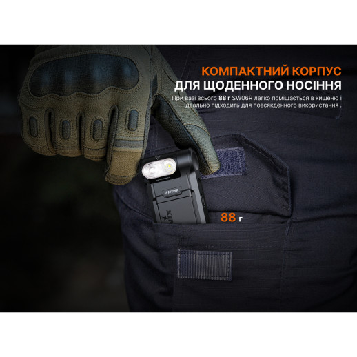Фонарь ручной Fenix SW06R, черный