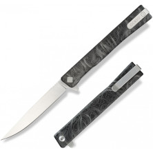 Нож Ocaso Solstice, Engraved titanium, Topo Pattern, Satin
