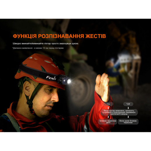 Фонарь налобный Fenix ​​HL45R LED с бесконтактным датчиком