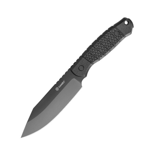 Нож фиксированный охотничий Ganzo Рatriot G808В (12.5 см) 8Cr14 / ABS черный с чехлом