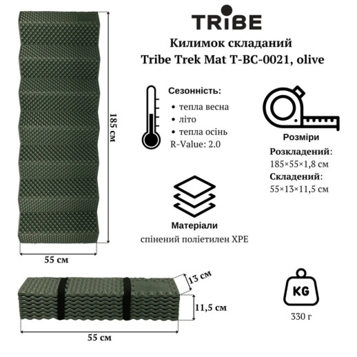 Коврик складной Tribe Trek Mat T-BC-0021, olive